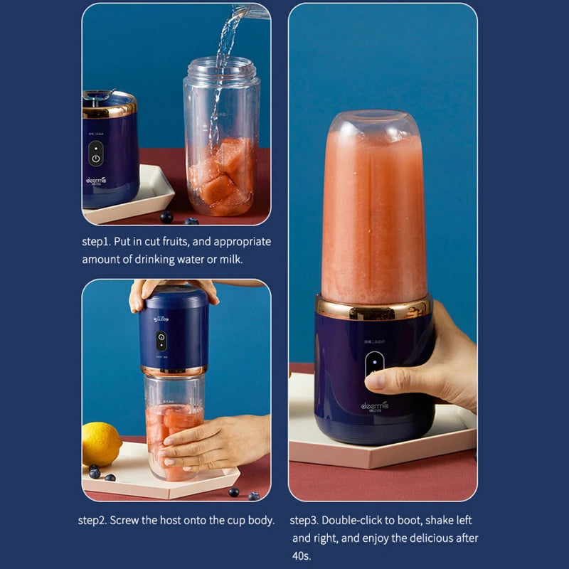 Double Cup Multifunction Usb Fruit Mixers Juicers Portable Electric Juicer Blender Fruit Juicer Cup Food Milkshake Juice Maker