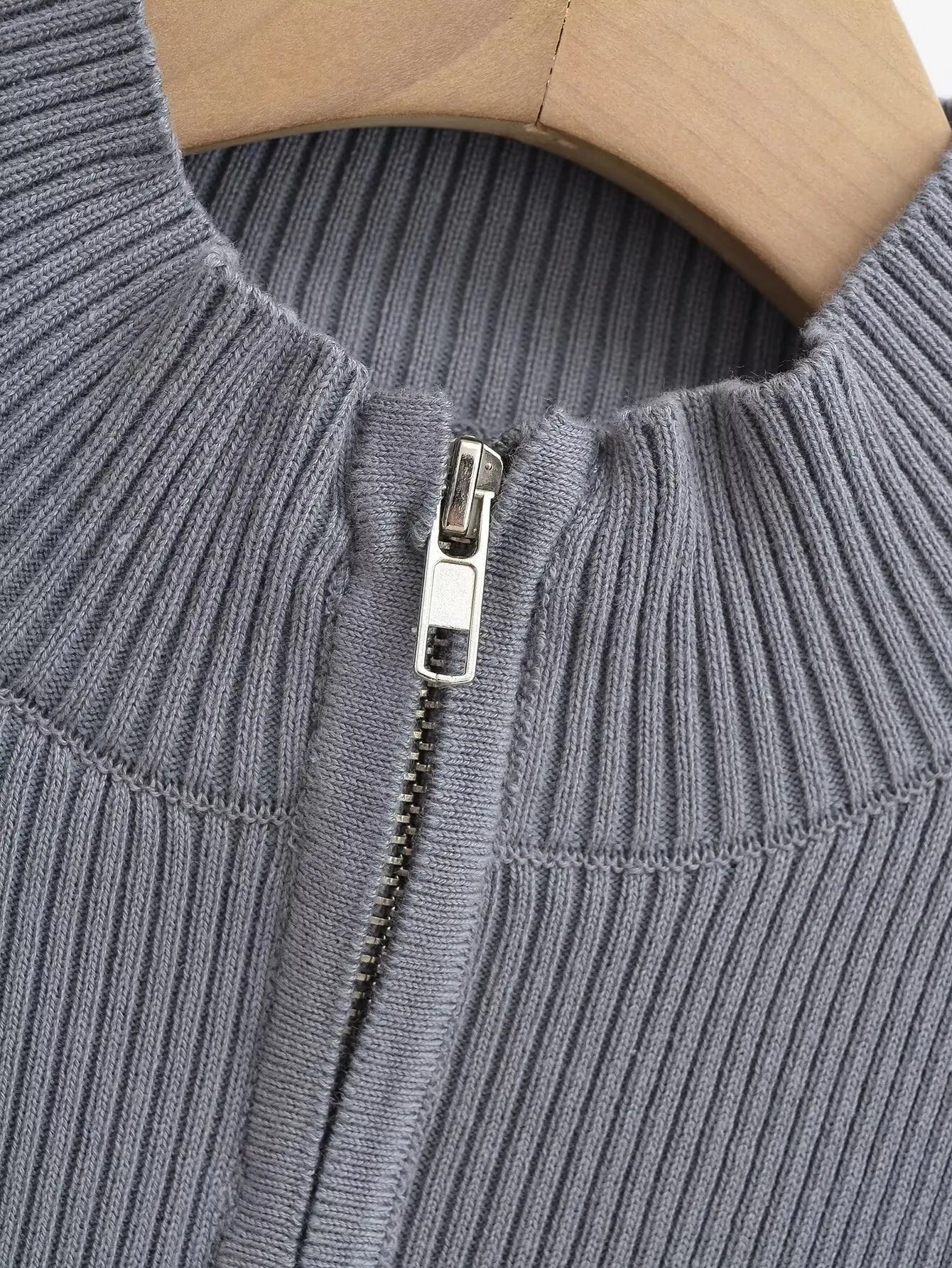 Slim Fit American Style Knitted Cardigan Women's Double Zipper Open Front Pure Desire Autumn Fashion Outerwear BM Style