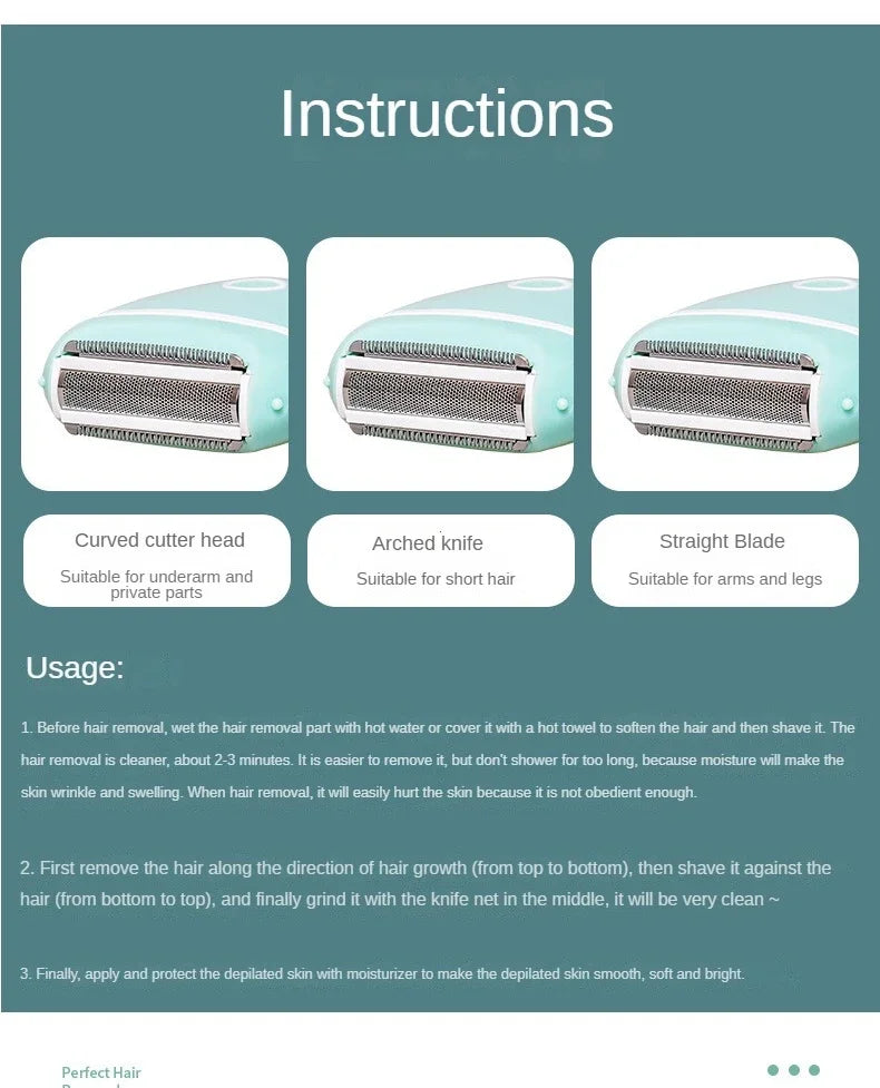 Waterproof Hair Removal Machine Trimmer Knife Tip Women Whole Body Washable Armpit Hair And Leg Hair Without Black Spots