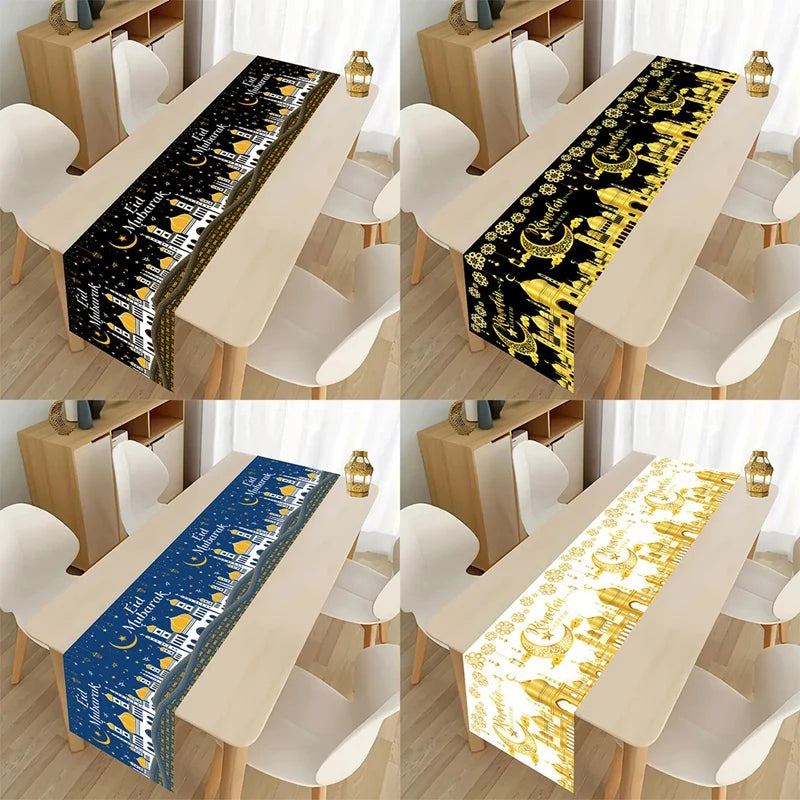 Ramadan Decor Table Runner EID Mubarak Decoration 2026 For Home Tablecloth Ramadan Kareem Islamic Muslim Party Eid Al Adha Gifts