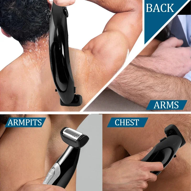 Back Shavers for Men Body Groomers Painless Hair Remover for Men Epilator Shaver Back Face Long Handle Portable Shaver Body Care