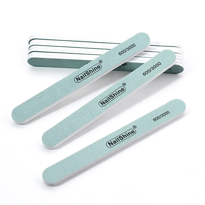 Nail File 600/3000 Grit Wooden Nail File, Professional Washable Doubled Sides Nail File Kit for Natural Acrylic Nails Coarse
