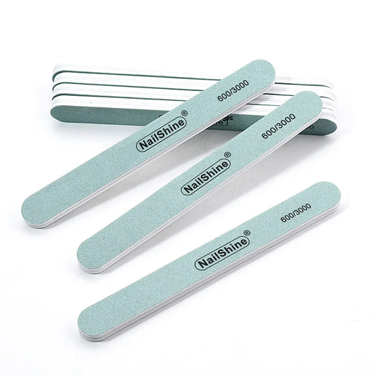 Nail File 600/3000 Grit Wooden Nail File, Professional Washable Doubled Sides Nail File Kit for Natural Acrylic Nails Coarse