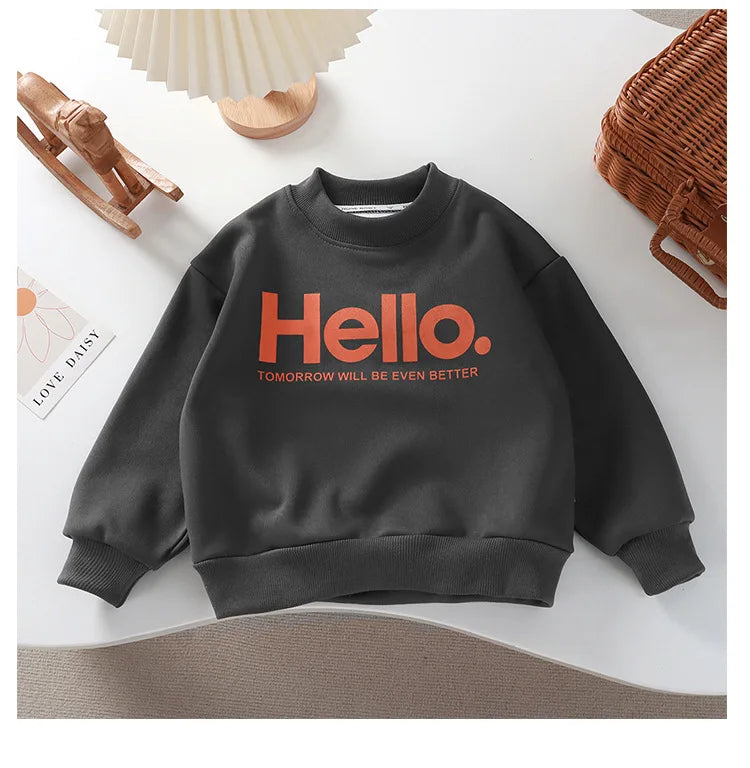 Baby Girls Boys Sweatshirt Kids Letter Hoodies Toddler Autumn Outerwear Winter Children's Clothing