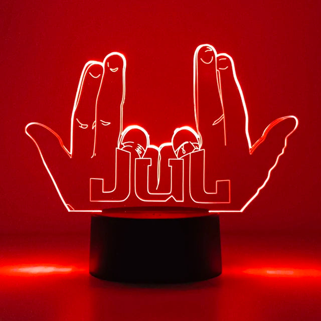 3D Rap singer Julien Mari gesture logo Night Light with Remote Control Room Decor Lamp Birthday Valentine's Day Christmas Gifts