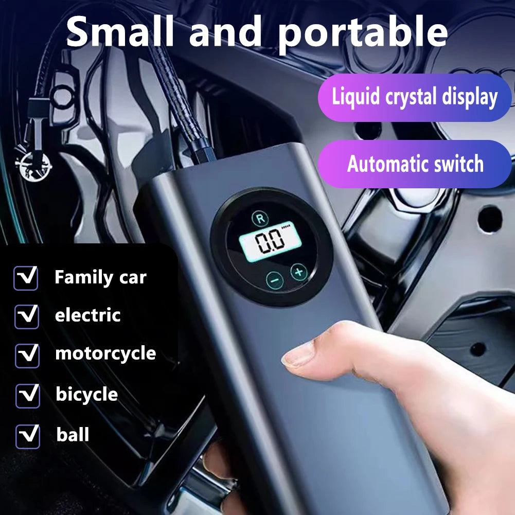 Tire Air Pump Car Tyre Inflator Electric Air Compressor Rechargeable Portable Bicycle Tire Pump for Car Motorcycle Bike Ball