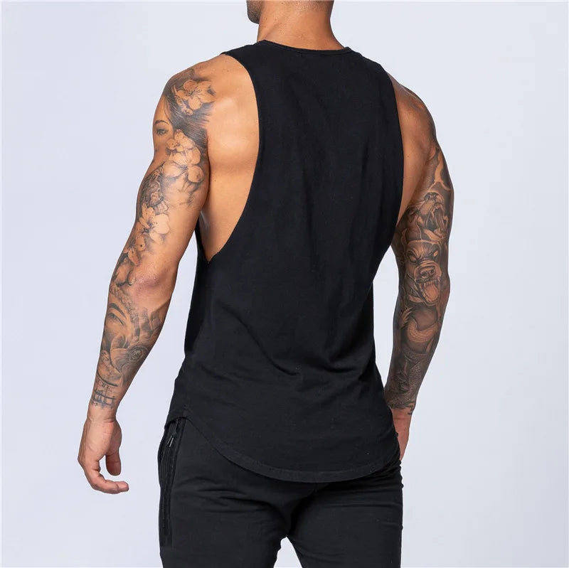 Men Cotton Sleeveless Shirt Casual Gym Tank Top Man Quick Dry Fitness Basketball Vest Bodybuilding Running t-Shirt Man Clothing