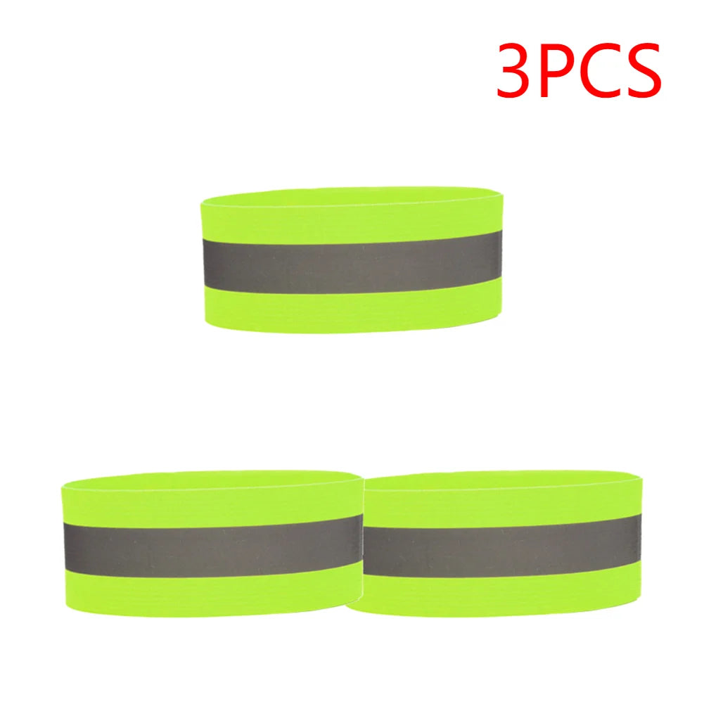 Reflective Bands&Vest Elastic Armband Wristband Ankle Leg Straps Safety Reflector Tape Straps for Night Walking Cycling Running