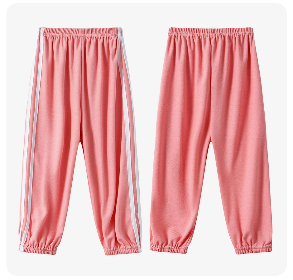 1/3 Pieces Children's summer solid color basic sports pants boys casual Joker elastic waist girl sweet and lovely mosquito pants