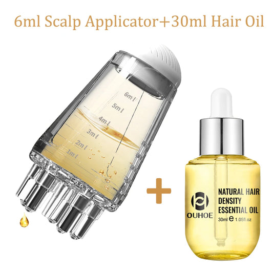 Scalp Applicator Head Massage Comb And 30ml Hair Essential Oil Hair Growth Products Medicine Liquid Applicator Massager Brush