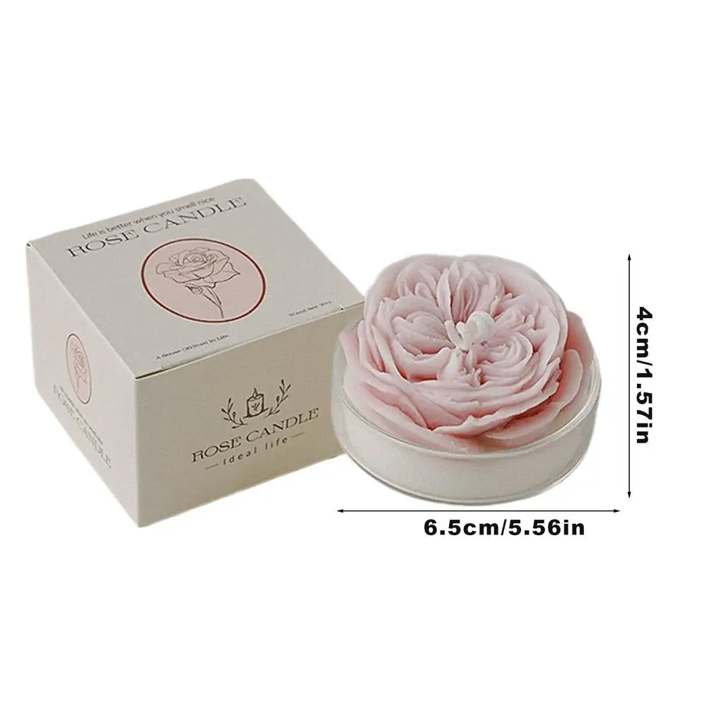 1Pc Beautiful rose Flower Scented Candle Smokeless Low Temperature Soy Wax Aromatherapy Candles Ornament Home Decoration Gifts