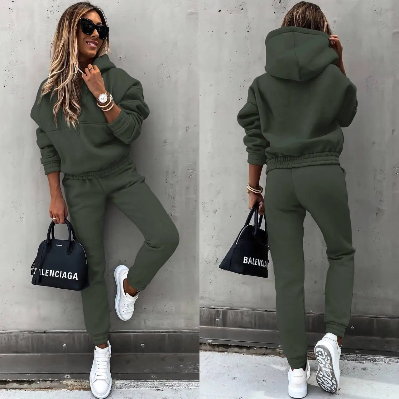 Autumn Winter Casual Sweatshirt Sports Outfits Women Fashion Long Sleeve Hooded Tops And Pants Two Piece Sets Women's Loose Suit