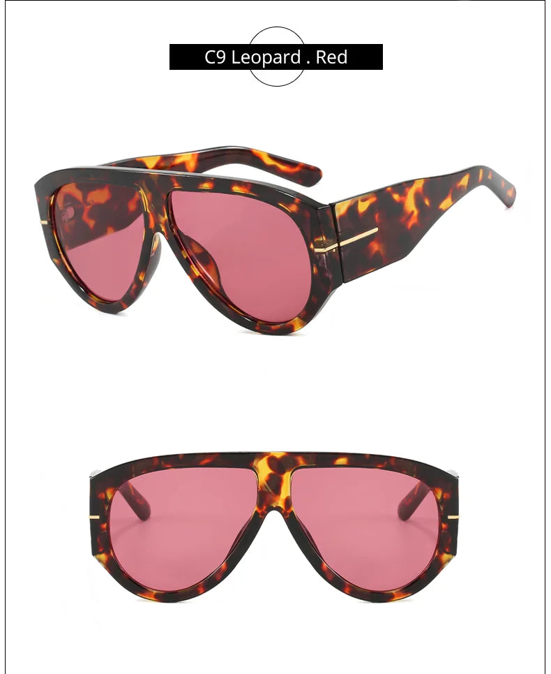 2025 Oversized Pilot Sunglasses for Women Men UV Protection Stylish Eyewear Thick Frame Unique Luxury Designer Sun Glasses Shade