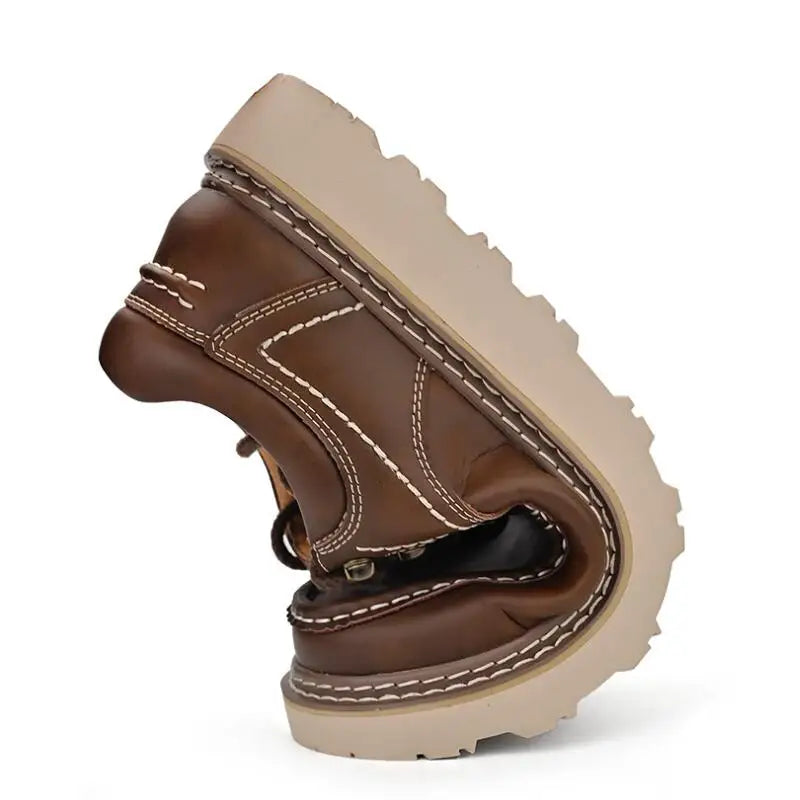 Men's Work Shoes Luxury Brand Leather Outdoor Casual Shoes for Men Dress Shoes High Quality Comfy Thick Bottom Shoes D2A54