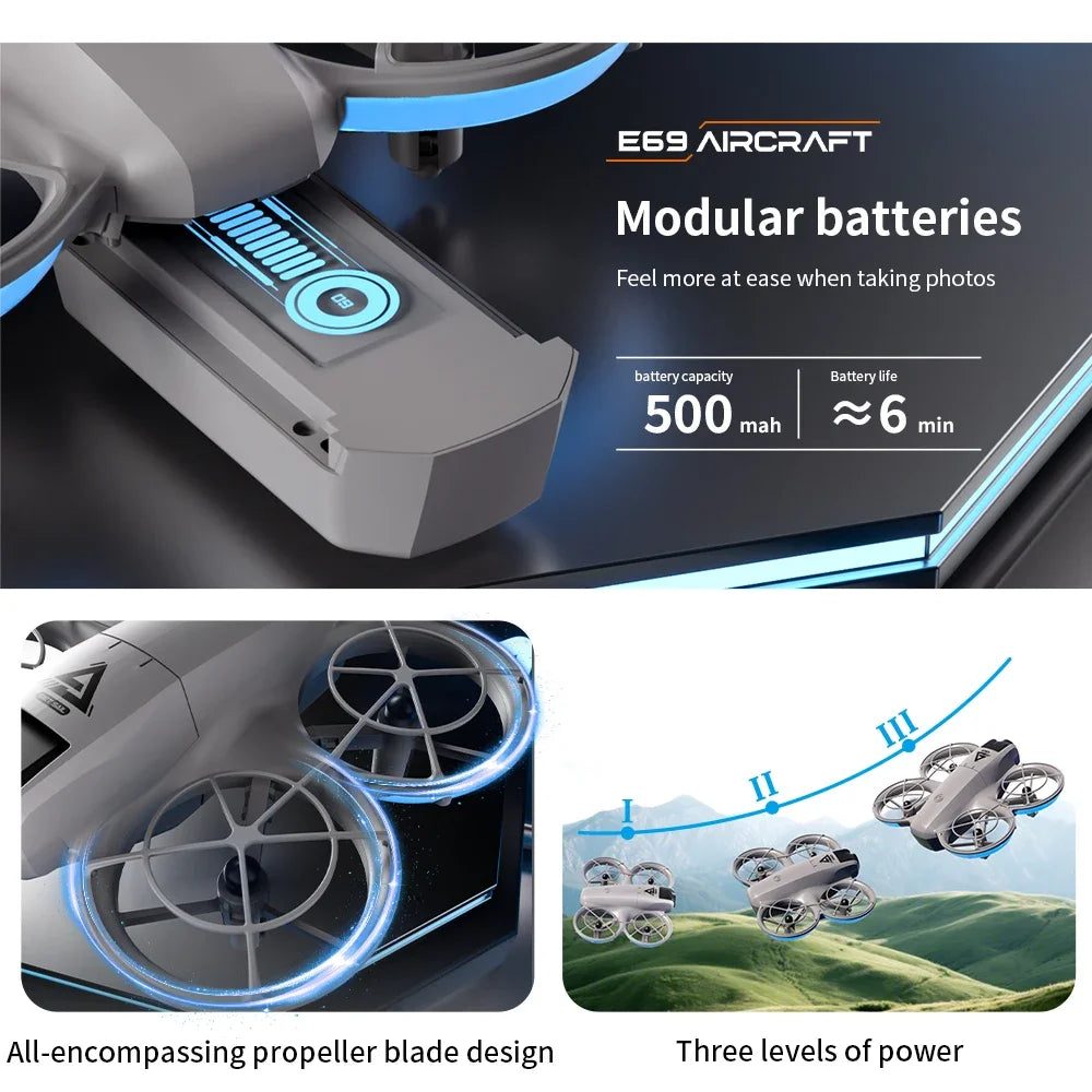 E69 Max Drone 5G GPS Return Professional 8K HD Aerial Photography 18000m RC Brushless Motor Optical Flow Quadcopter Toys