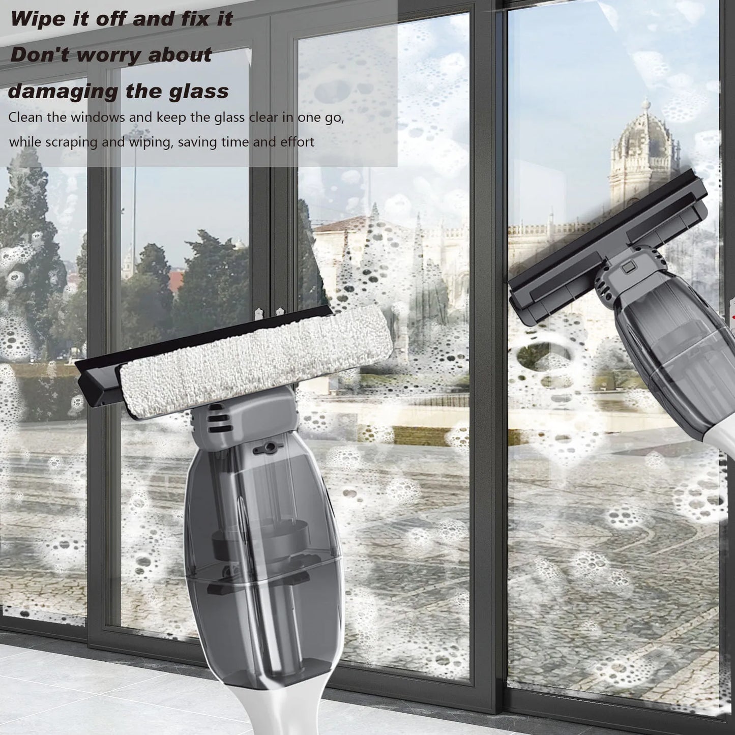 Window Cleaner Electric Glass Handheld Cordless Window Cleaning Tools Multifunctional Wireless USB Rechargeable Vacuum Cleaner