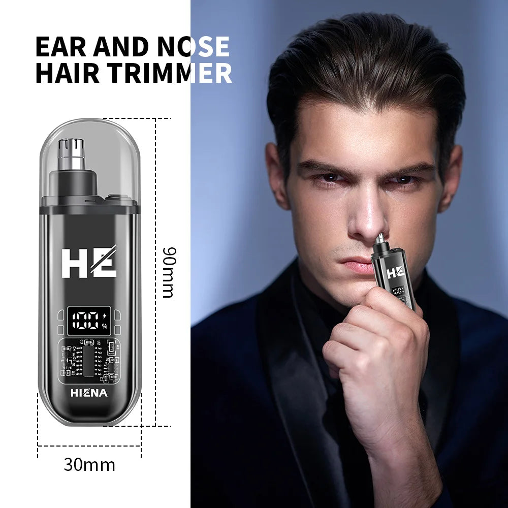 HIENA Electric Nose Hair Trimmer 5V1A Rechargeable Mini Pocket Nose Ear Hair Shaving Eyebrow Trimmer Clipper Wet and Dry Haircut