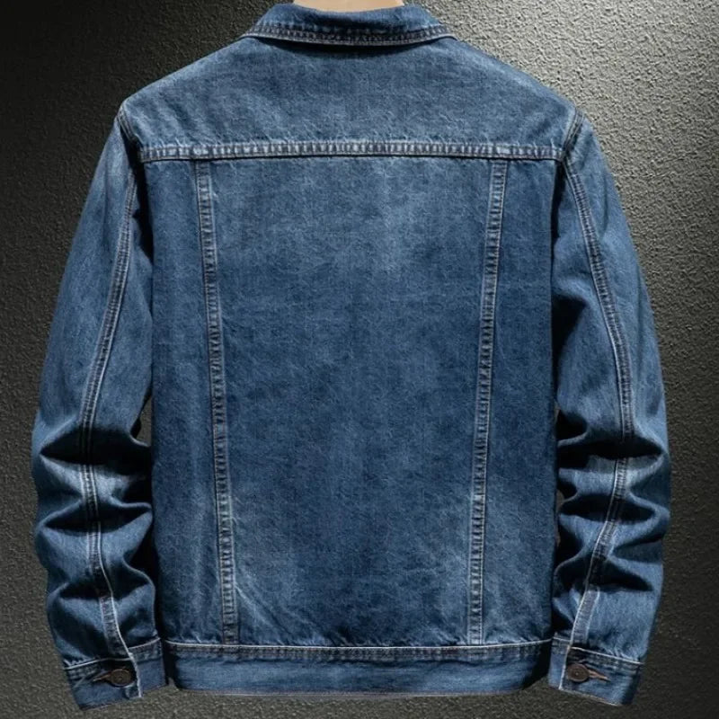 High Quality Loose Cowboy Coat for Men Autumn Denim Jackets Man Size L Original Menswear Washed Y2k Winter Outerwear Designer S