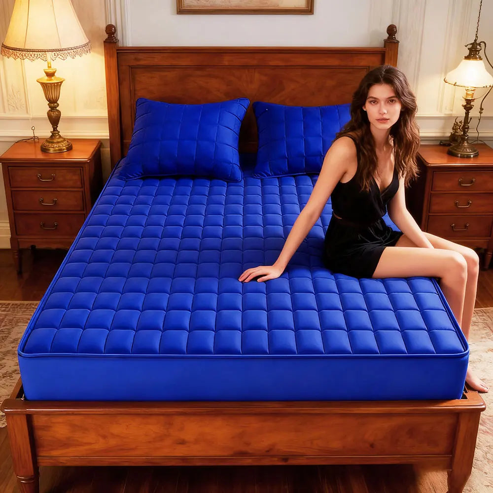 1pc Soft And Comfortable 100% Waterproof Mattress Protector, All-Season Cooling Breathable Noiseless Mattress Pad Cover, Thicken