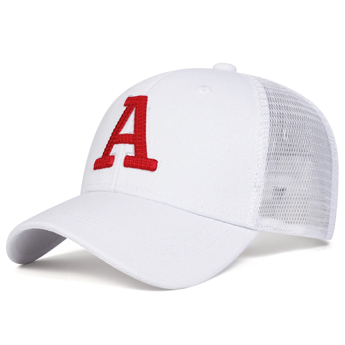 Unisex A Letter Embroidery Baseball Net Caps Spring and Summer Outdoor Adjustable Casual Hats Sunscreen Hat Sports Cap
