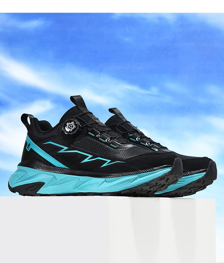 Spring Summer Large Rotating Buckle Mesh Breathable Sneakers Men's Running Shoes Fashion Casual Shoes 39-48