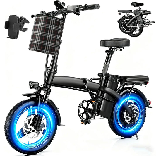 Folding Electric Bike for Adults 500w Brushless Motor | 48V Removable Battery | 19.88 Mph Speed | PAS 35 Miles, Customized