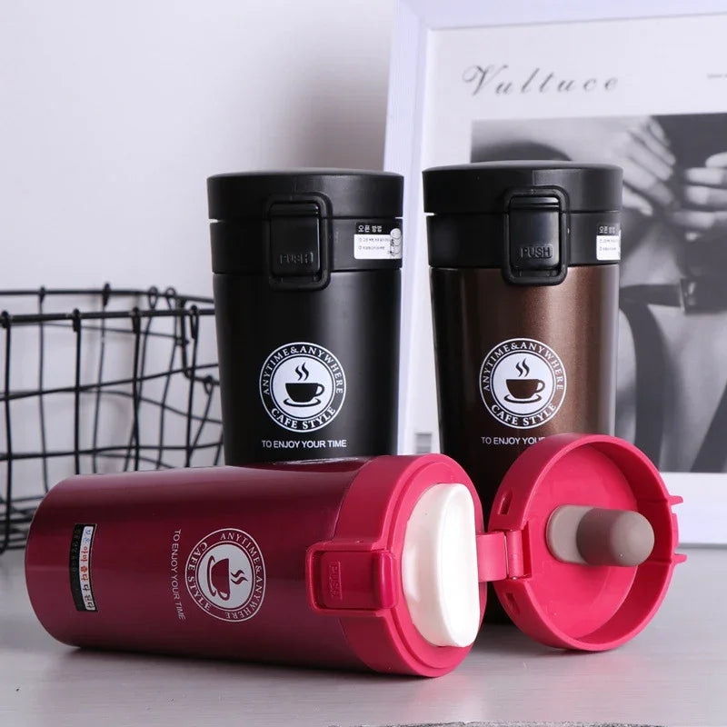 380ml Double 304 Stainless Steel Coffee Mug Leak-Proof Thermos Mug Travel Thermal Cup Water Bottle Thermos Cup