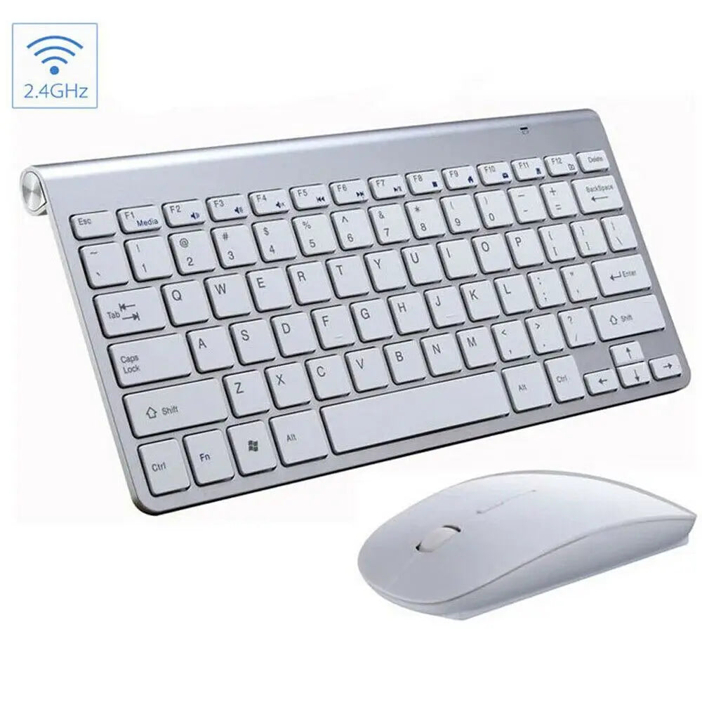 Wireless Keyboard And Mouse Set 2.4Ghz Gold For Laptop With Multimedia Keys And Silent Keys