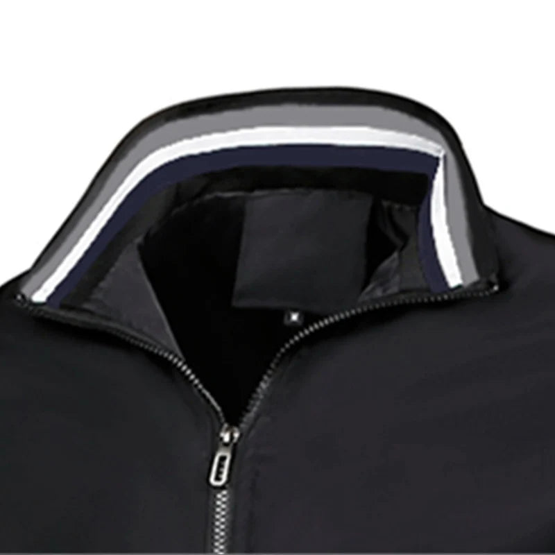 Men's casual sports spring and fall zipper baseball side seam pocket casual jackets without hooded daily