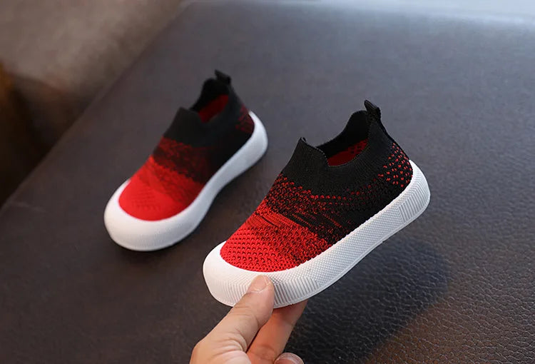 Size 20-31 Children Shoes Spring Autumn Kids Sneakers Soft Breathable Mesh Boys Slip-on Shoes Patchwork Color Girls Shoes