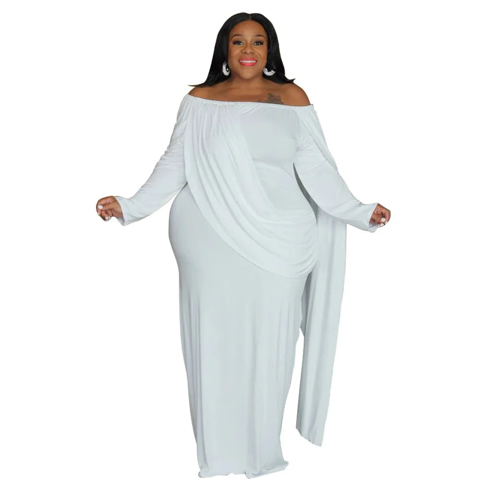 5XL 4XL Plus Size Clothes Dresses Women Cascading Ruffle Robes Summer Autumn White Loose Street Style Casual Big Size Maxi Dress