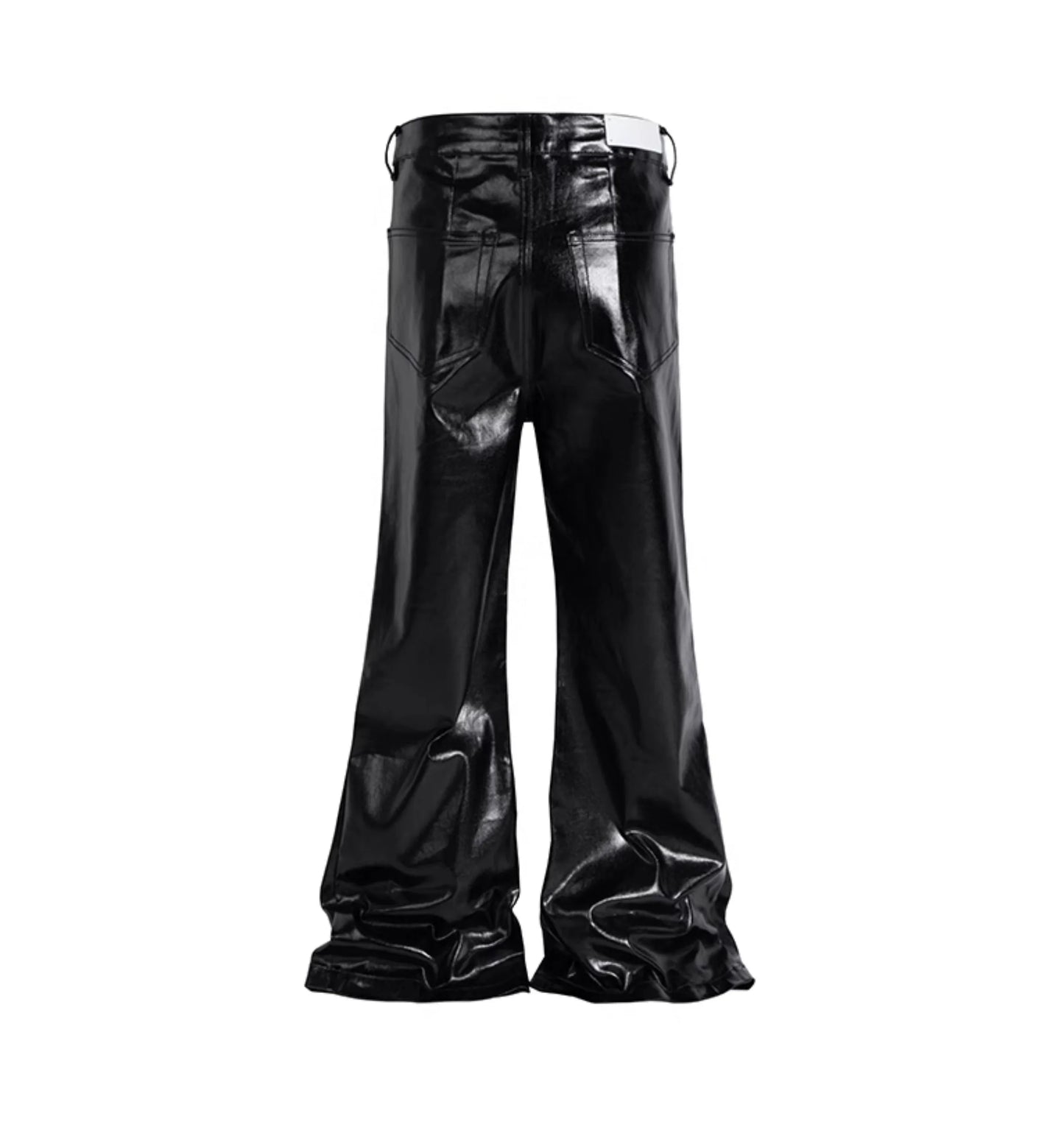 PFNW New Spring Men's Jeans Loose Wide Leg Coating Glossy Patent Leather Straight Male Denim Pants Niche Style 2025 12C509