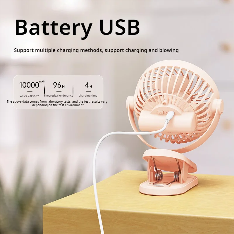 2024 Clip Fan Mini Fan Silent Portable Dormitory USB Dual Electric Long Life Desktop Fan Cooling Appliances Adjustable