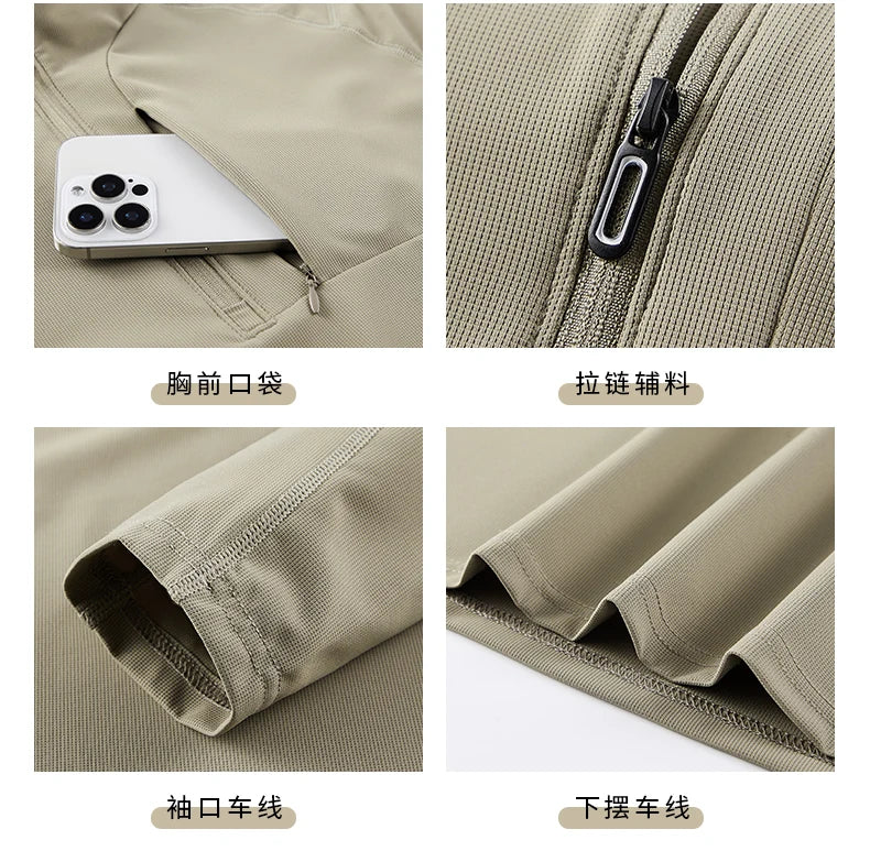 Quick Dry Men's Polo Shirt Stand Collar Pullover Male Long Sleeve Half Zipper Spring Big Size Plus Large 6XL 7XL 8XL Sport Golf