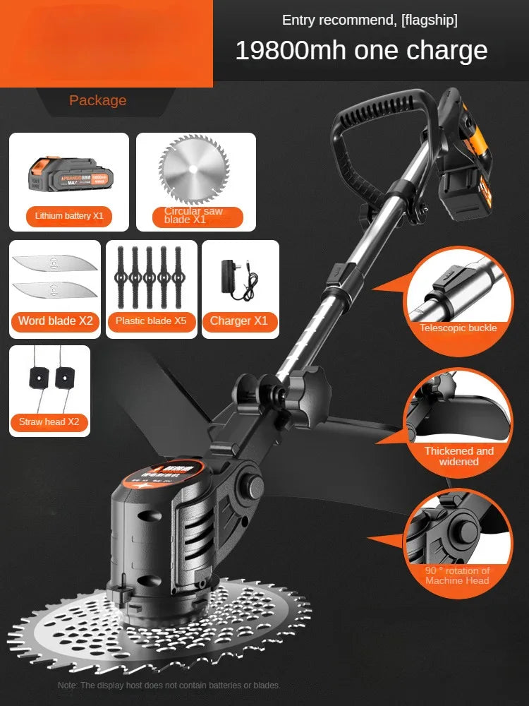 Portable Electric Lawn Mower with Lithium Battery for Home Use and Farming Grass Trimming