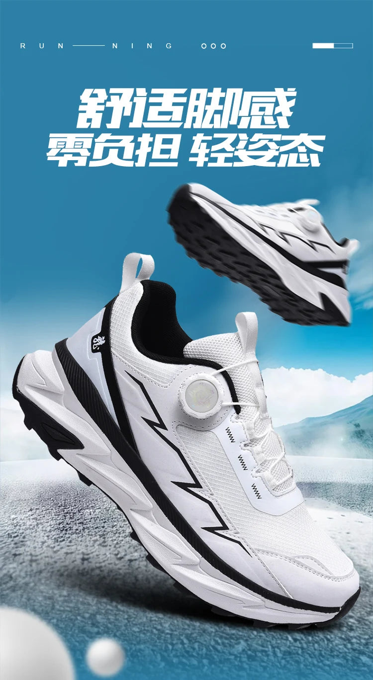 Spring Summer Large Rotating Buckle Mesh Breathable Sneakers Men's Running Shoes Fashion Casual Shoes 39-48