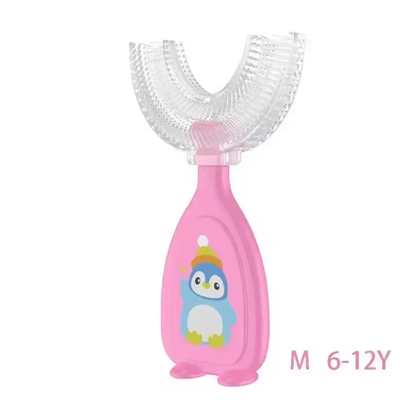 360 Degree U-Shaped Kids Toothbrush Soft Silicone Bristles Waterproof Oral Care Teeth Whitening Children's Health Brush