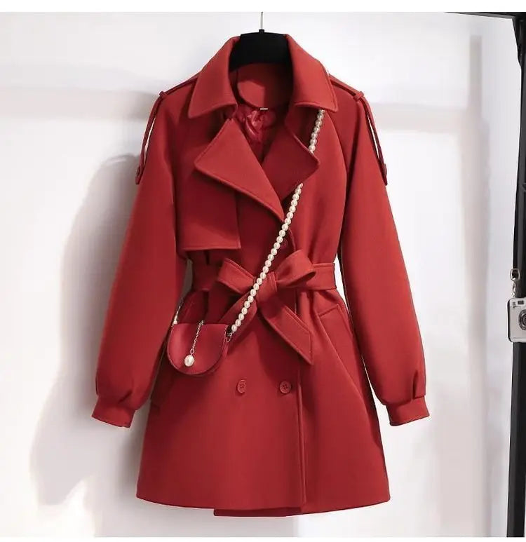 Femme Wool Jacket Women 2025 New Autumn Winter Coat Female Outerwear Short Windbreaker Long Sleeve Tops Black Overcoats