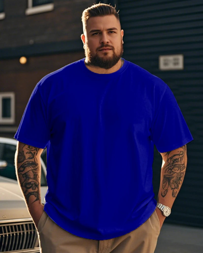 S-9XL plus-size men's T-shirt, solid color T-shirt, oversized T shirt