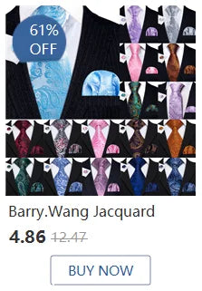 Barry.Wang Orange Brown Silk Mens Tie Hanky Cufflinks Set Gold Coffee Jacquard Designer Necktie For Male Wedding Business Party