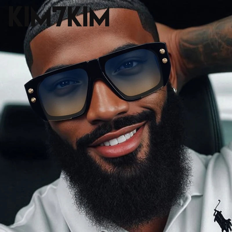 Steampunk Square Polarized Sunglasses Men Big 2025 Luxury Brand Punk UV400 Driving Sun Glasses Fashion Eyewear For Male Shades