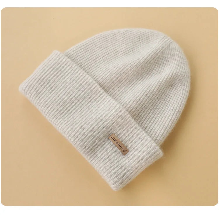 100% Merino Wool Double-Sided Beanie for Men Women Thick Soft Warm Winter Skull Caps Solid Color Knitted Beanies Hat
