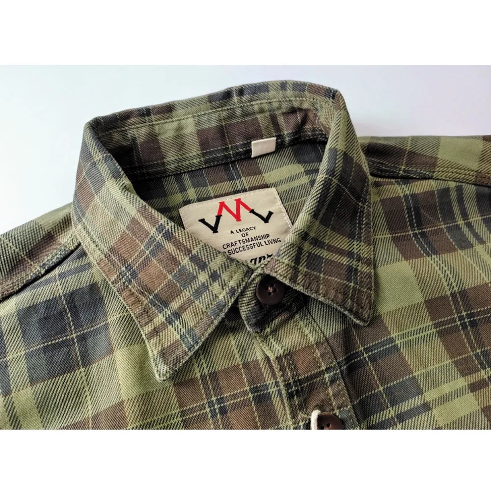 Spring and autumn new cotton washed male casual plaid shirt male thick long-sleeved shirt coat