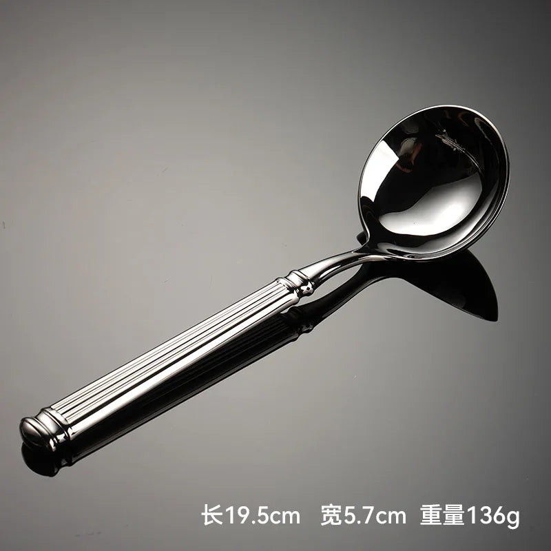 High Value 420 Stainless Steel Roman Cutlery Set Public Spoon Fork Knives Silverware Western Hotel Table Decoration Luxury Gift