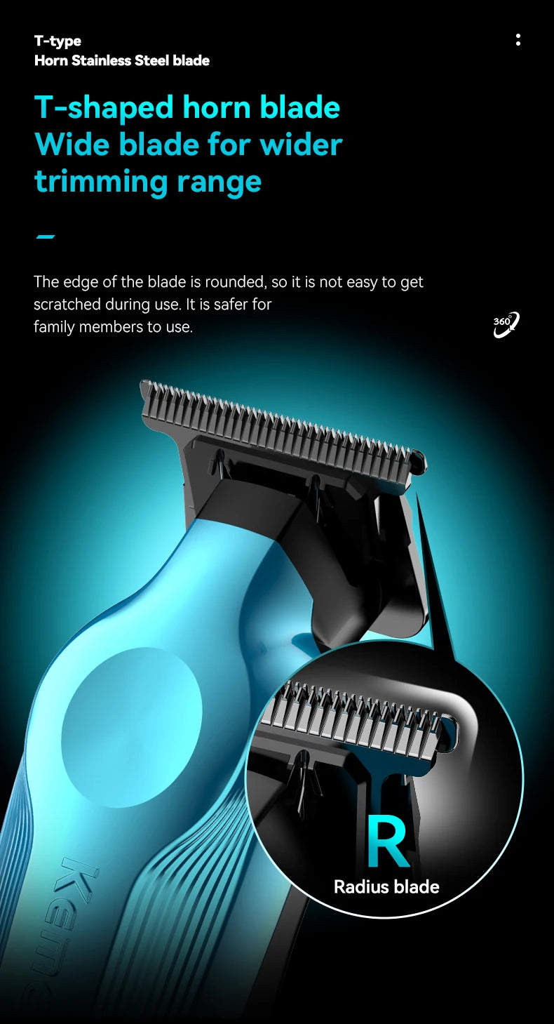 kemei Salon Rechargeable Trimmer Clipper High Speed Motor Barber Hair Trimmer Clipper KM-264