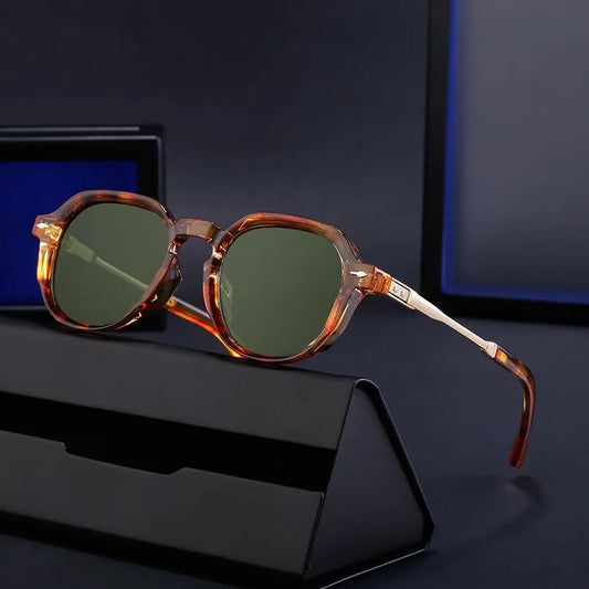 Retro Style Rectangular Frame Sunglasses Luxurious Outdoor Street Photography Sunscreen Glasses Fishing Driving