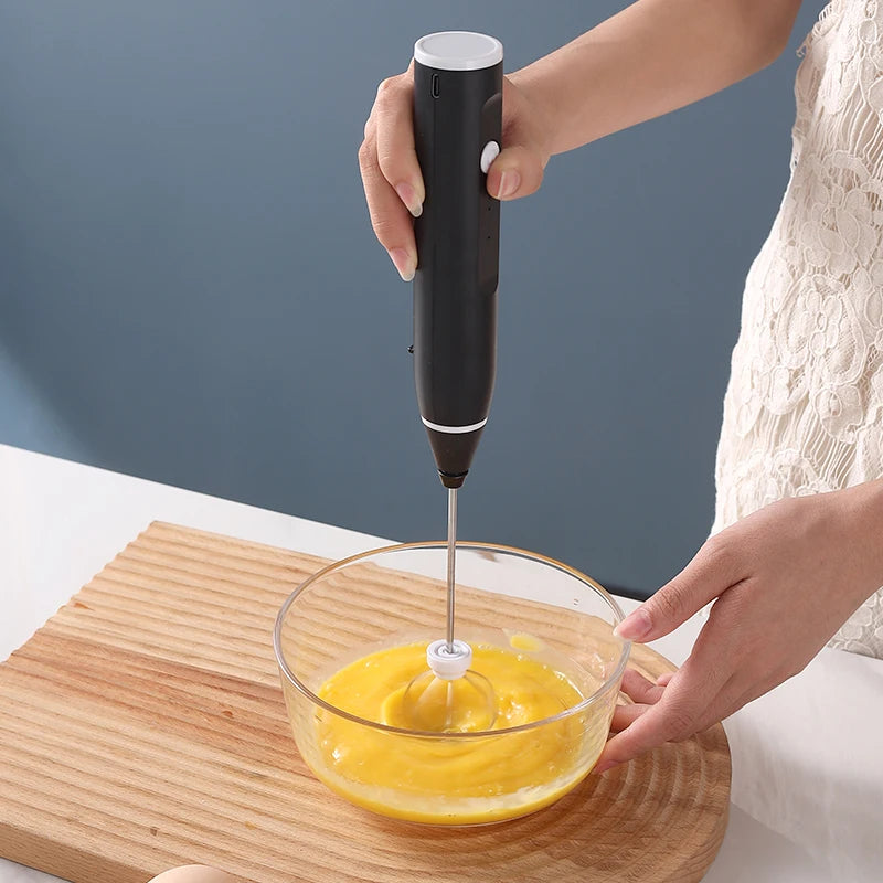 Electric egg beater, milk frother, 3-speed USB charging handheld cream mixer, cream stick, kitchen tool, food mixer