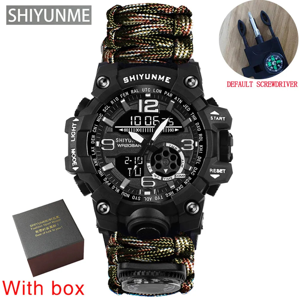 SHIYUNME G Style Military Sports Digital Watches Compass Outdoor Survival Multi-function Waterproof Mens Watch Relogio Masculino