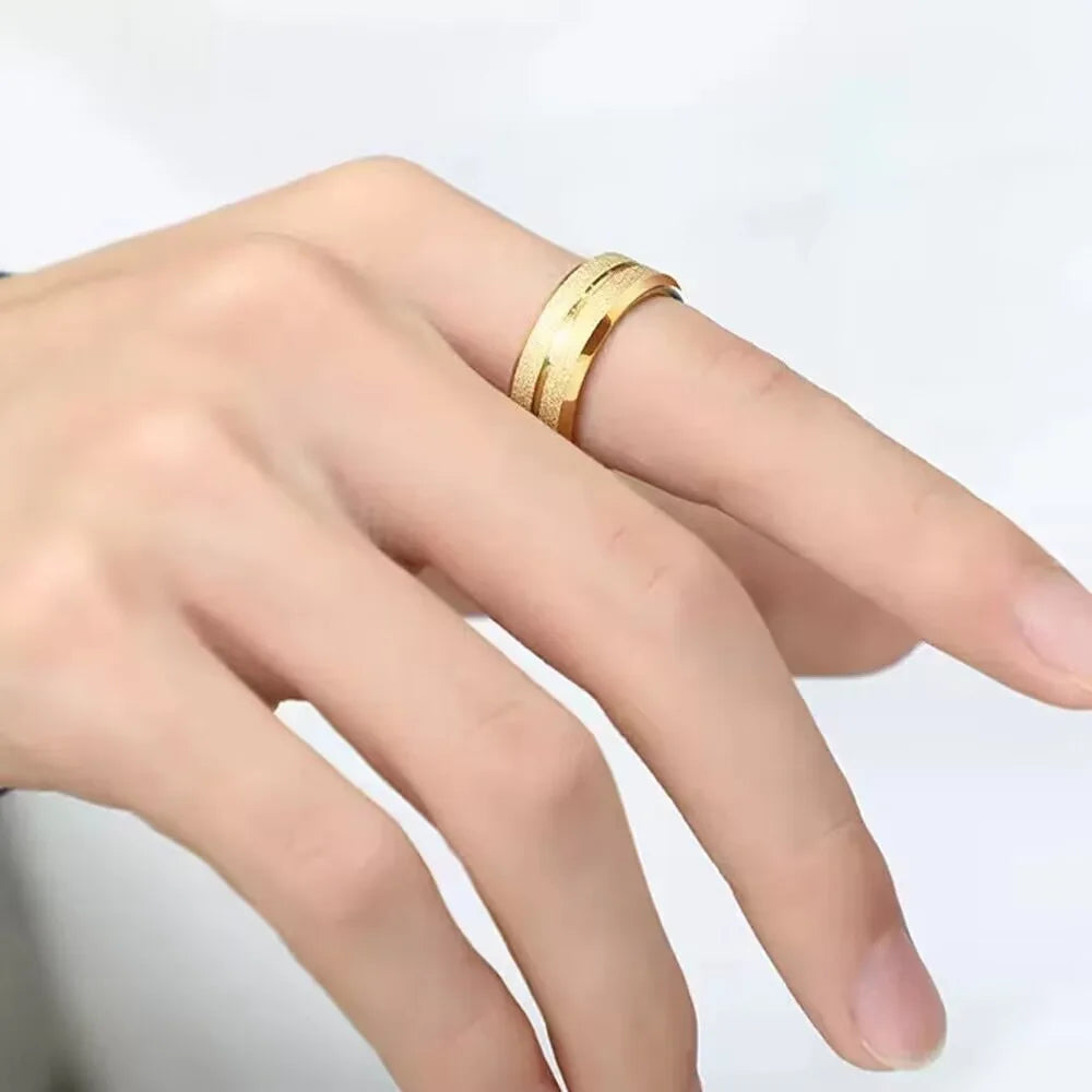 8MM Stainless steel Matte Rings For Women Men Deep Groove Hypotenuse Titanium Steel Ring Couple Fashion Waterproof Jewelry