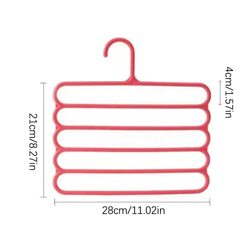 Clothes Hangers Trousers Hangers Holders Closet Storage Organizers 5 Layers Pants Towel Scarfs Racks Storage Organization